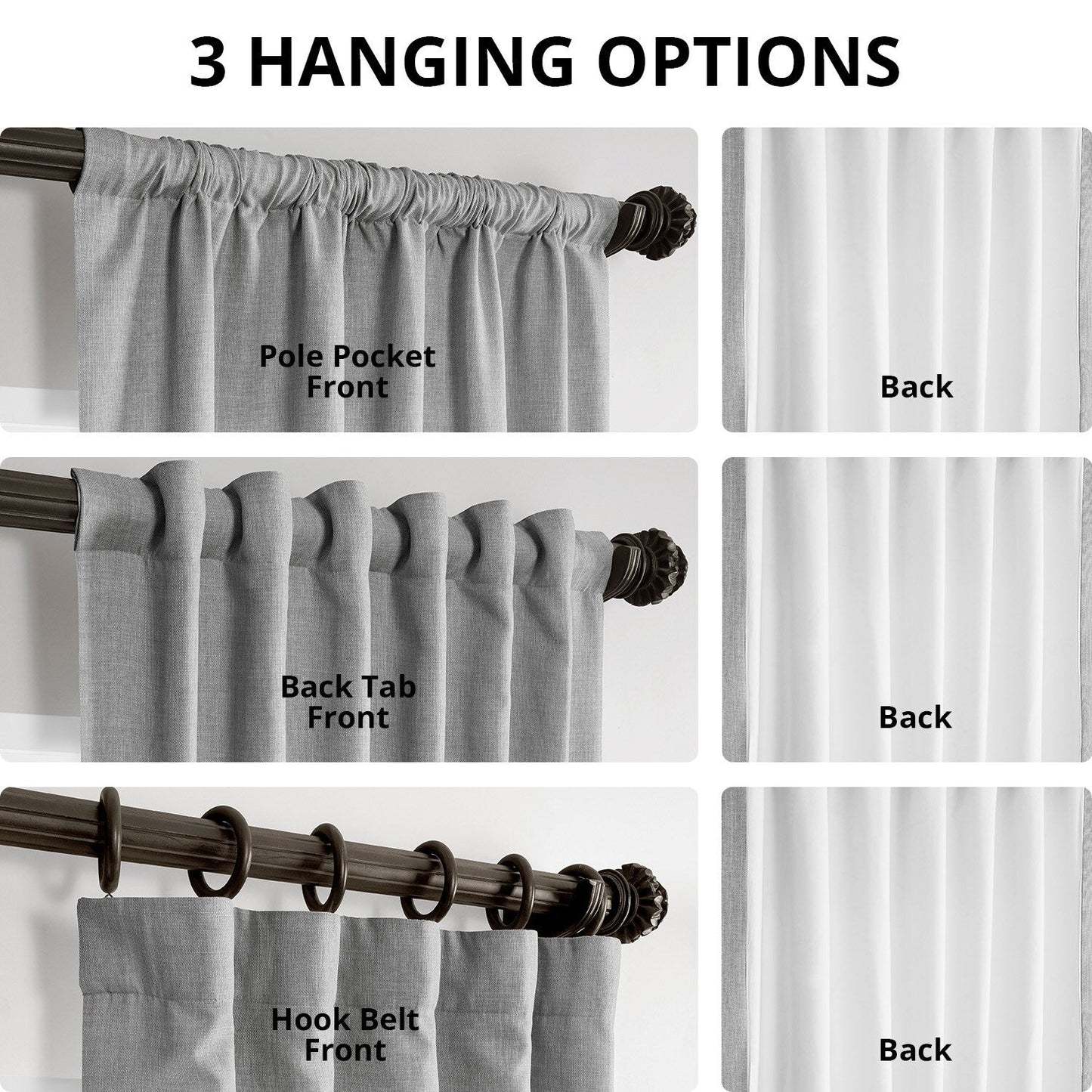 Exclusive Fabrics Italian Faux Linen Room Darkening Curtains for Bedroom & Living Room Curtains - Single Panel Window Curtains