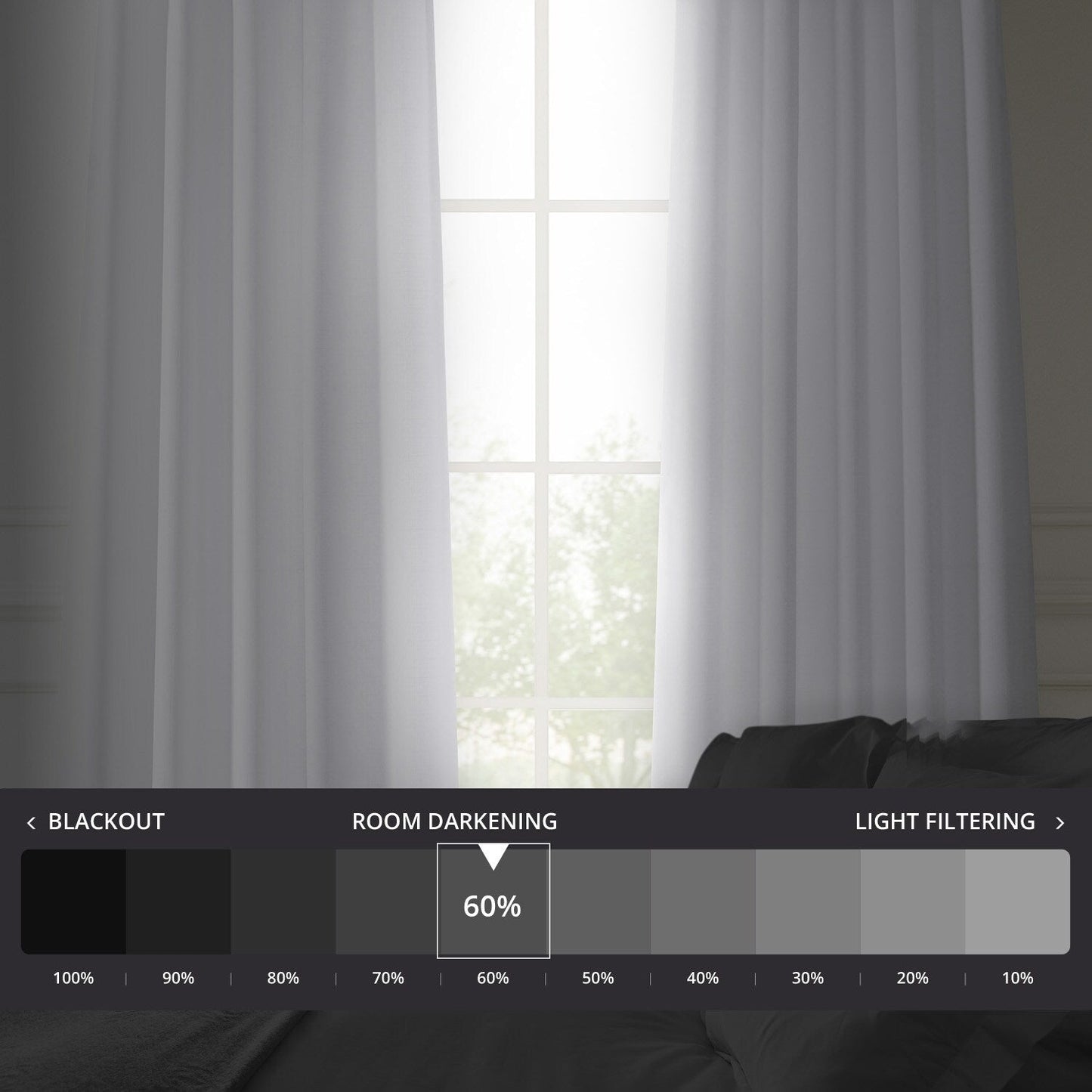 Exclusive Fabrics Italian Faux Linen Room Darkening Curtains for Bedroom & Living Room Curtains - Single Panel Window Curtains