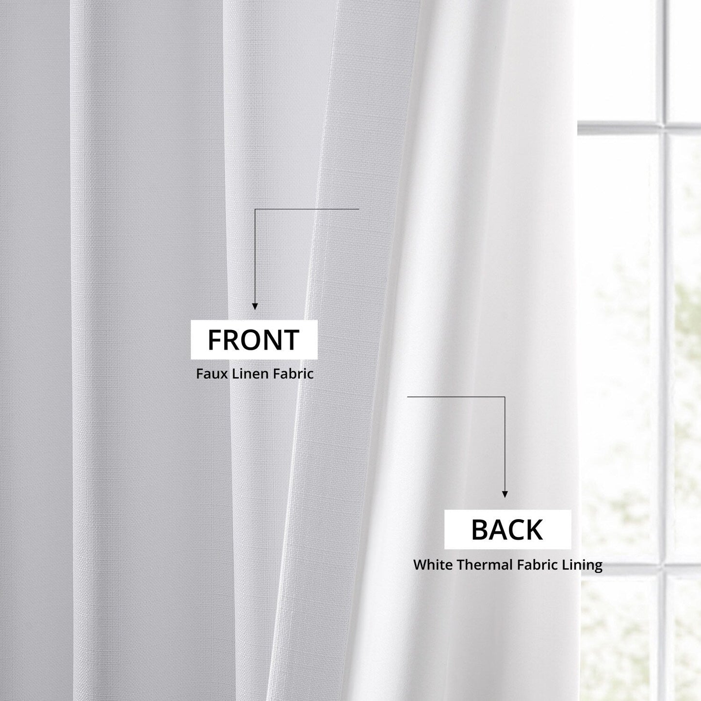 Exclusive Fabrics Italian Faux Linen Room Darkening Curtains for Bedroom & Living Room Curtains - Single Panel Window Curtains