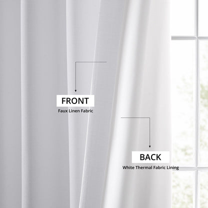 Exclusive Fabrics Italian Faux Linen Room Darkening Curtains for Bedroom & Living Room Curtains - Single Panel Window Curtains