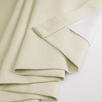 Exclusive Fabrics Italian Faux Linen Room Darkening Curtains for Bedroom & Living Room Curtains - Single Panel Window Curtains