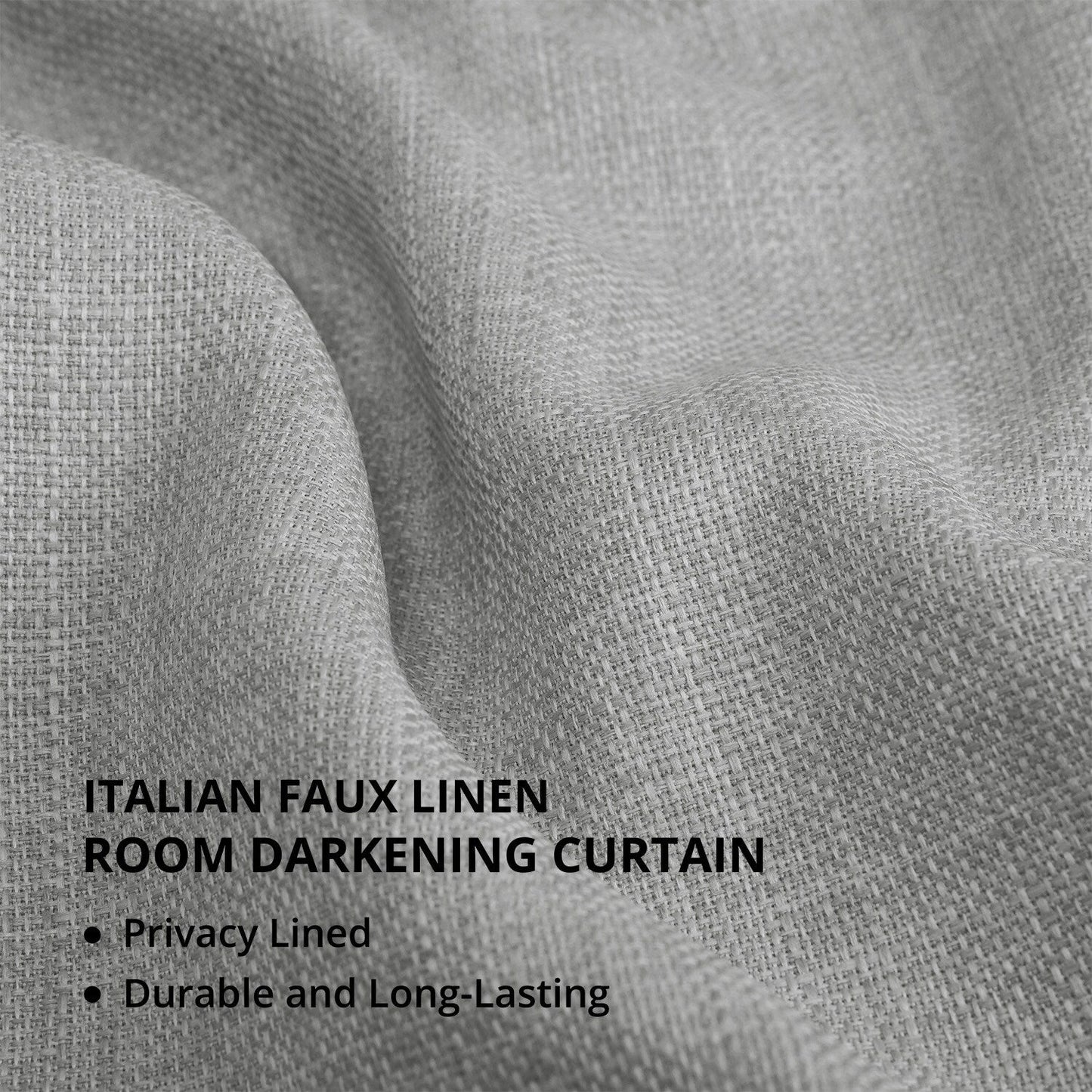 Exclusive Fabrics Italian Faux Linen Room Darkening Curtains for Bedroom & Living Room Curtains - Single Panel Window Curtains