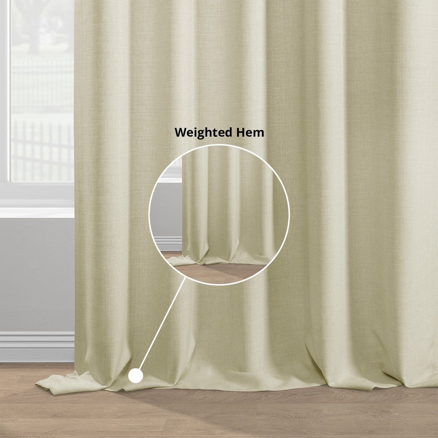 Exclusive Fabrics Italian Faux Linen Room Darkening Curtains for Bedroom & Living Room Curtains - Single Panel Window Curtains