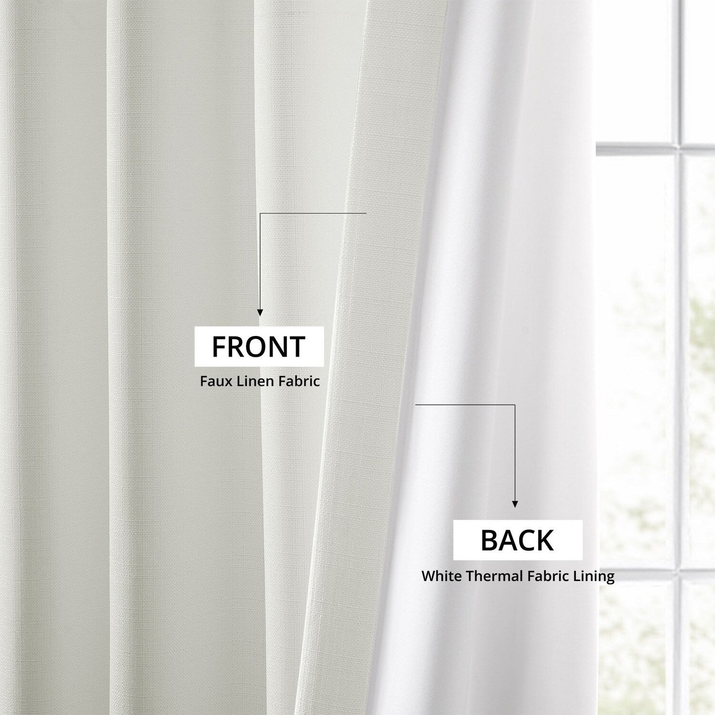 Exclusive Fabrics Italian Faux Linen Room Darkening Curtains for Bedroom & Living Room Curtains - Single Panel Window Curtains