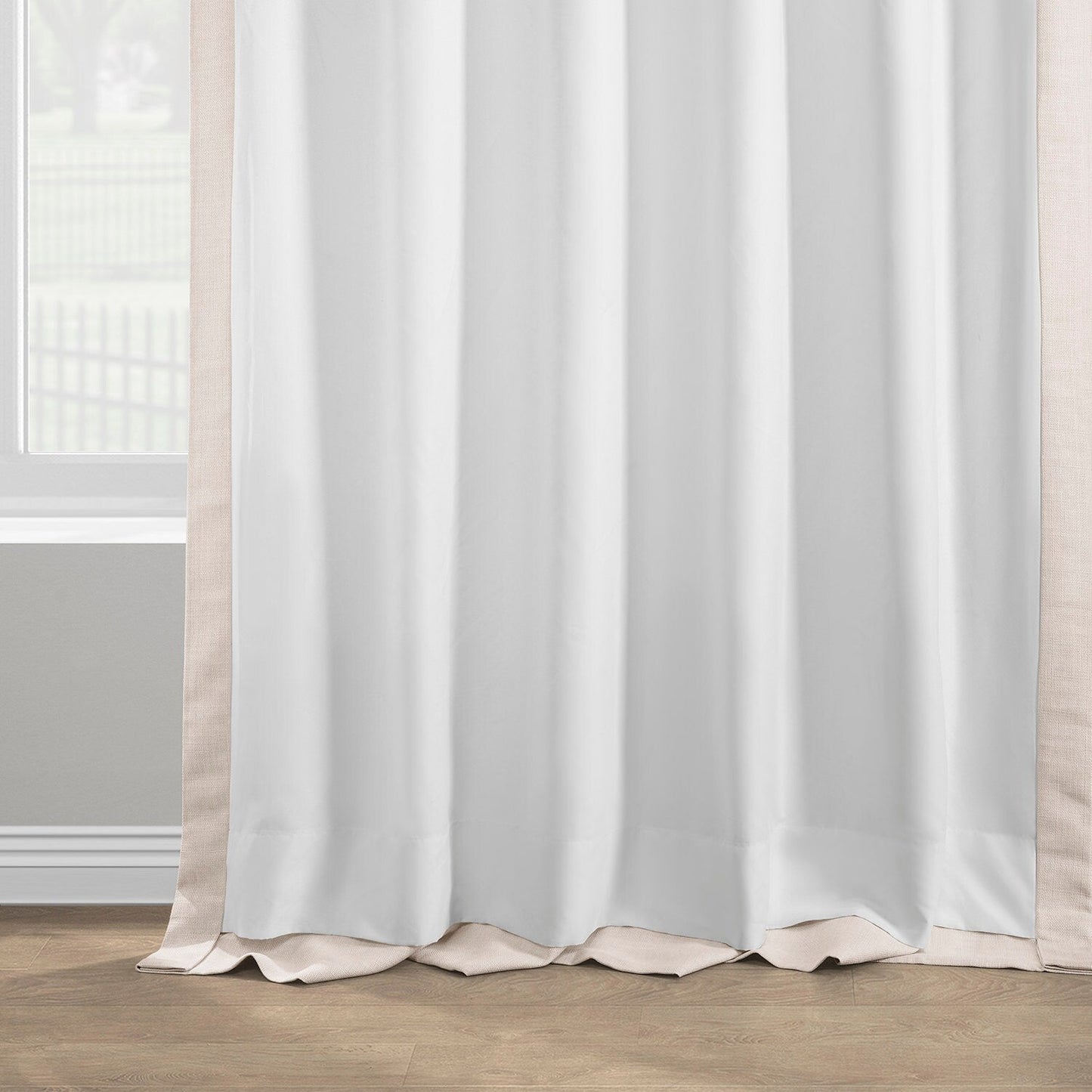 Exclusive Fabrics Italian Faux Linen Room Darkening Curtains for Bedroom & Living Room Curtains - Single Panel Window Curtains