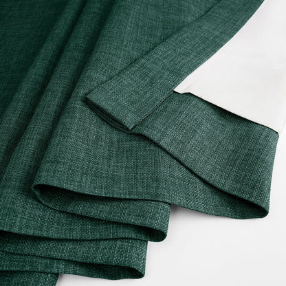 Exclusive Fabrics Italian Faux Linen Room Darkening Curtains for Bedroom & Living Room Curtains - Single Panel Window Curtains
