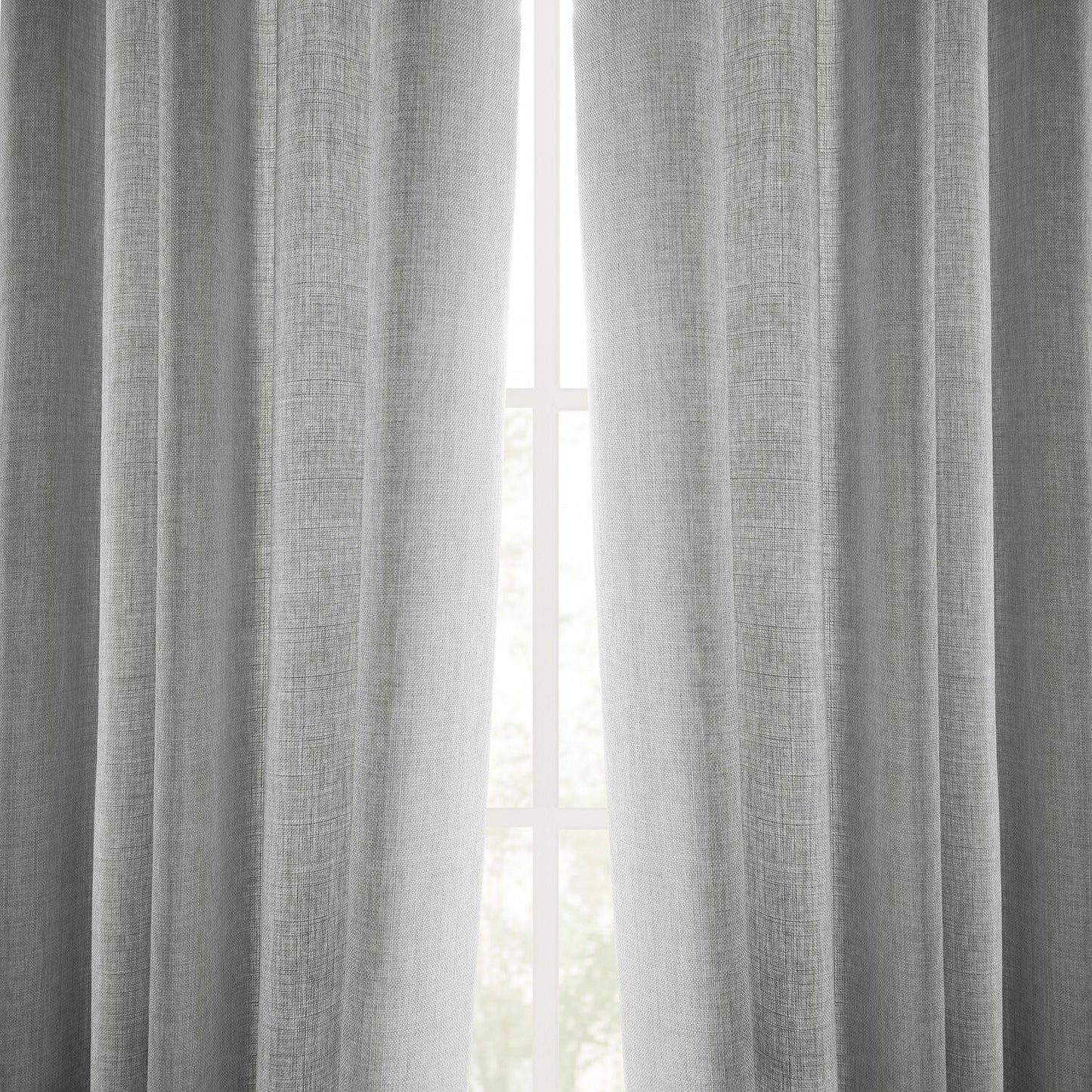 Exclusive Fabrics Italian Faux Linen Room Darkening Curtains for Bedroom & Living Room Curtains - Single Panel Window Curtains