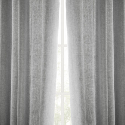 Exclusive Fabrics Italian Faux Linen Room Darkening Curtains for Bedroom & Living Room Curtains - Single Panel Window Curtains