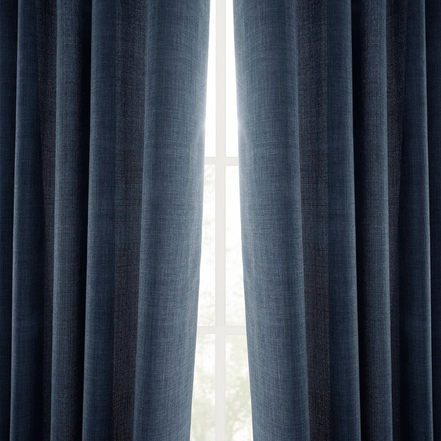 Exclusive Fabrics Italian Faux Linen Room Darkening Curtains for Bedroom & Living Room Curtains - Single Panel Window Curtains