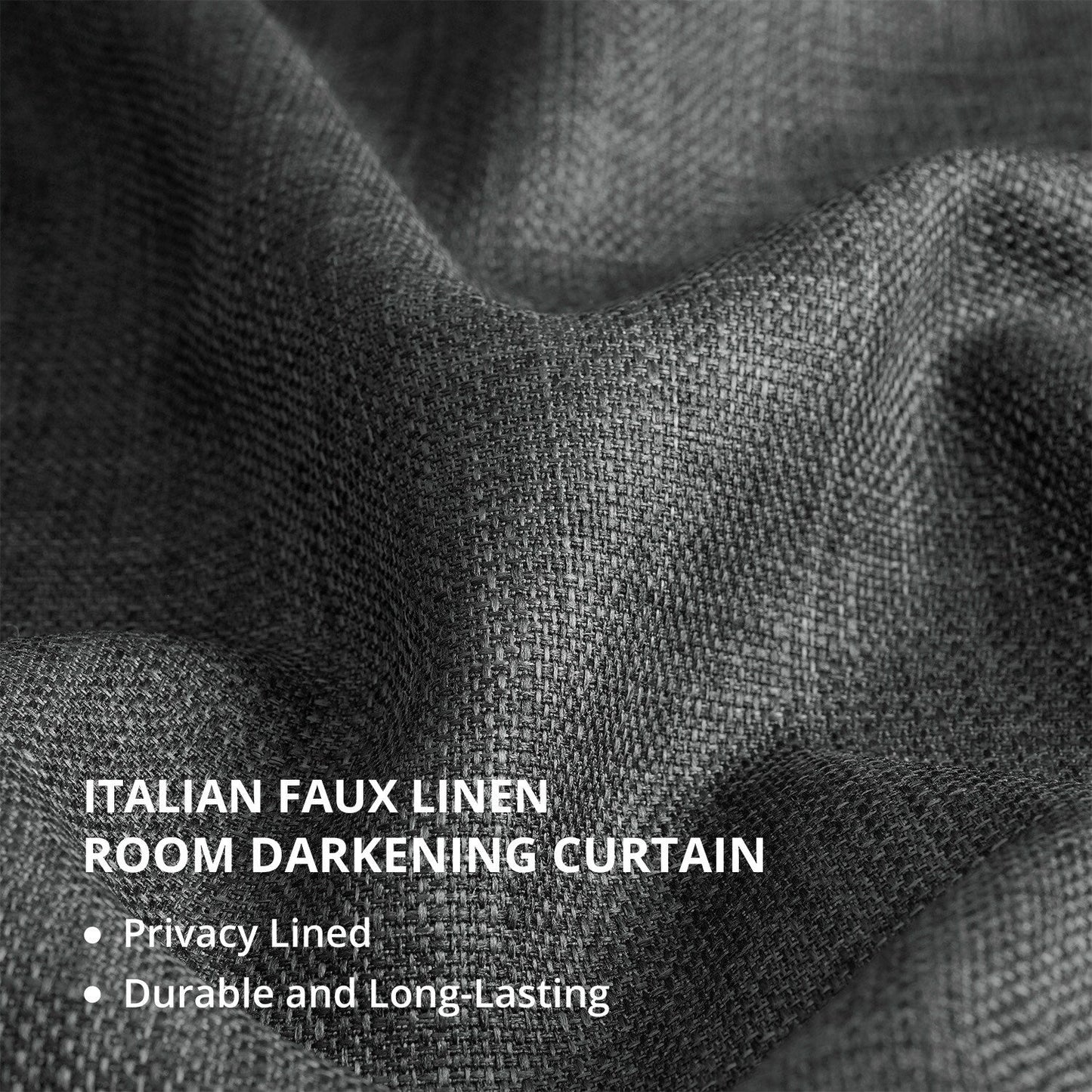 Exclusive Fabrics Italian Faux Linen Room Darkening Curtains for Bedroom & Living Room Curtains - Single Panel Window Curtains