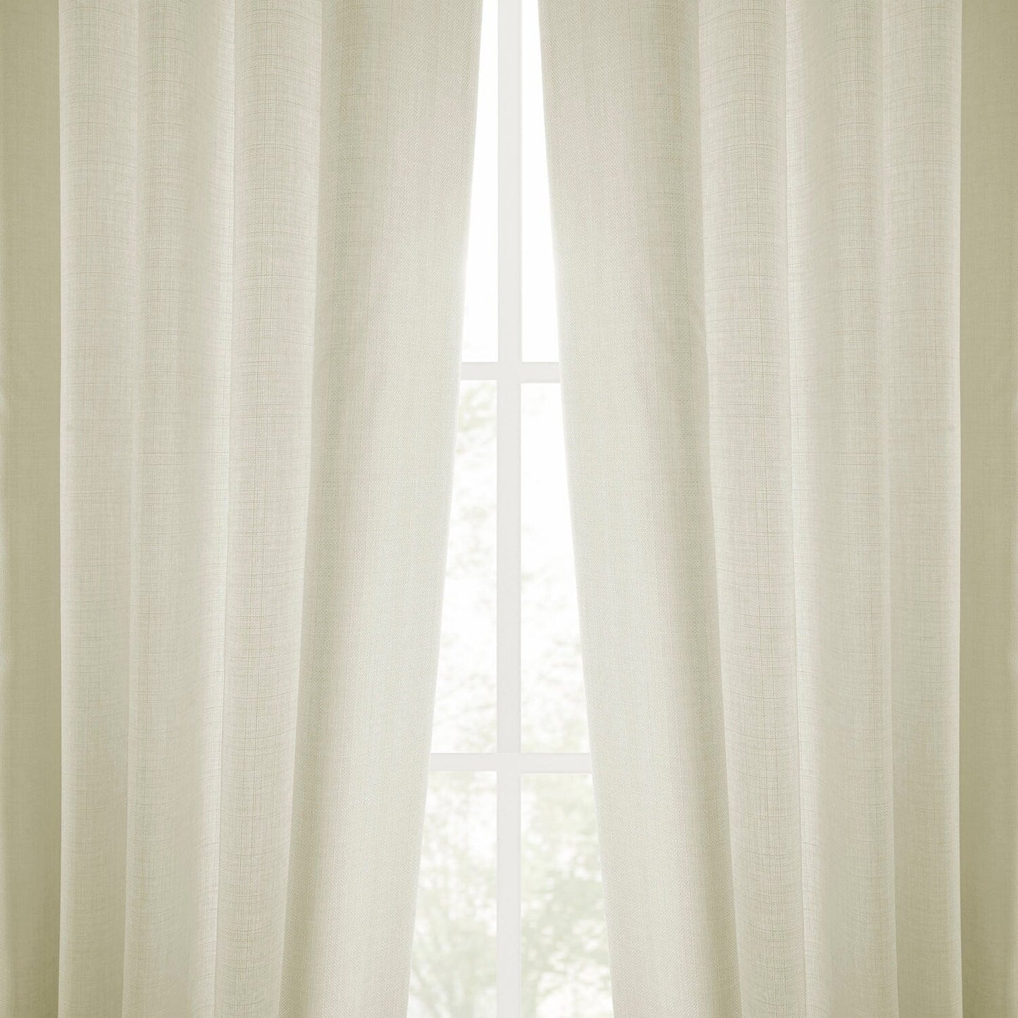 Exclusive Fabrics Italian Faux Linen Room Darkening Curtains for Bedroom & Living Room Curtains - Single Panel Window Curtains
