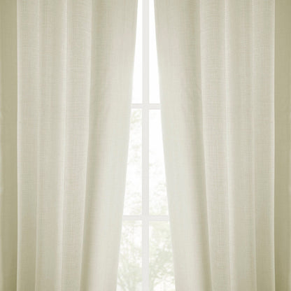 Exclusive Fabrics Italian Faux Linen Room Darkening Curtains for Bedroom & Living Room Curtains - Single Panel Window Curtains