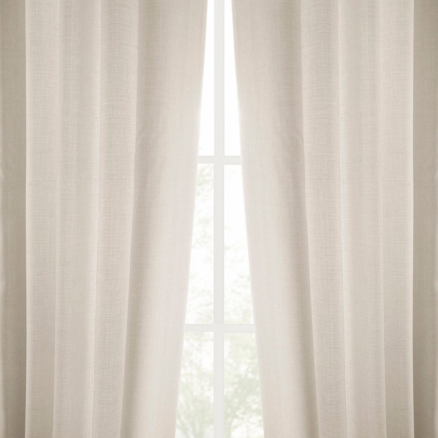 Exclusive Fabrics Italian Faux Linen Room Darkening Curtains for Bedroom & Living Room Curtains - Single Panel Window Curtains