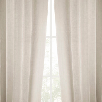 Exclusive Fabrics Italian Faux Linen Room Darkening Curtains for Bedroom & Living Room Curtains - Single Panel Window Curtains