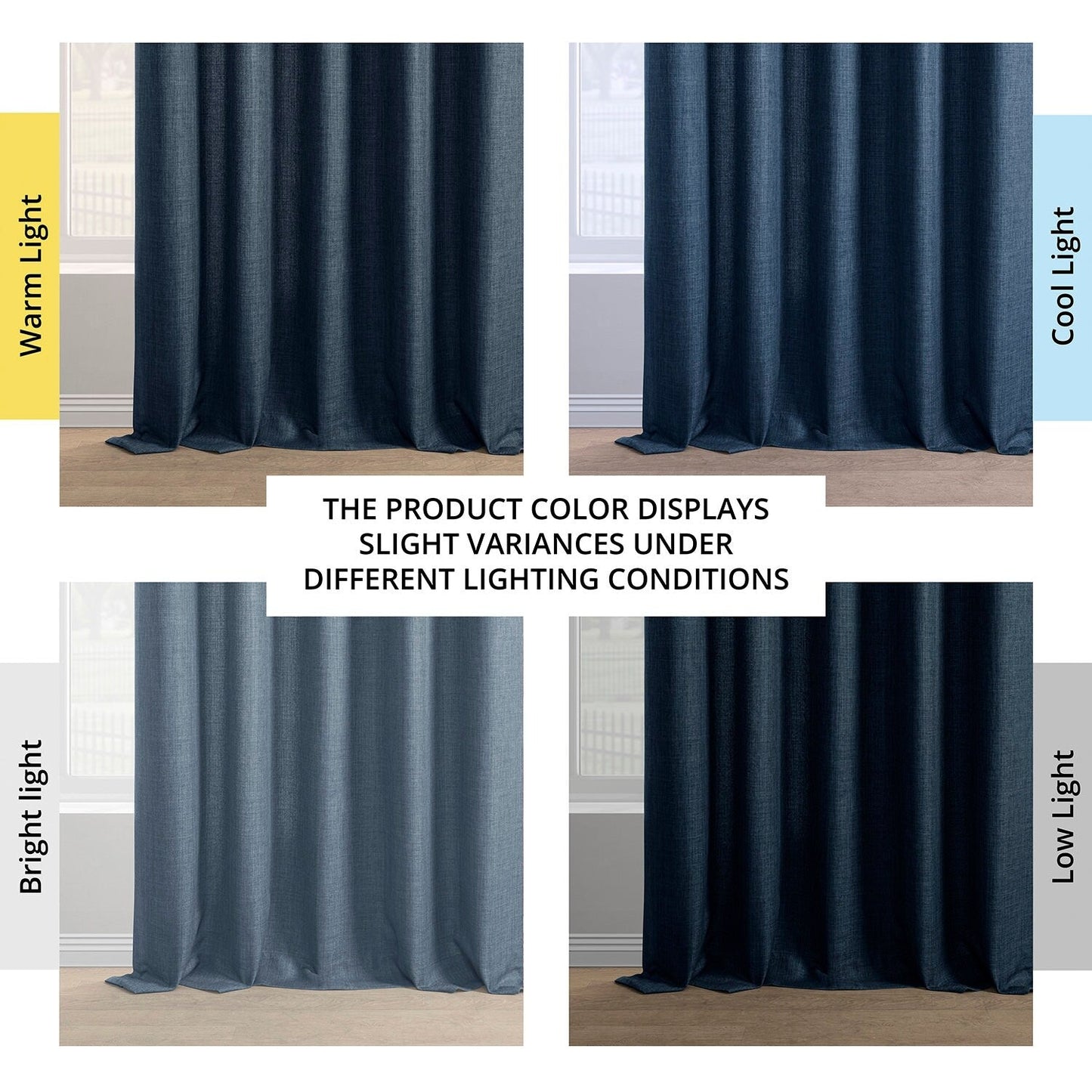 Exclusive Fabrics Italian Faux Linen Room Darkening Curtains for Bedroom & Living Room Curtains - Single Panel Window Curtains