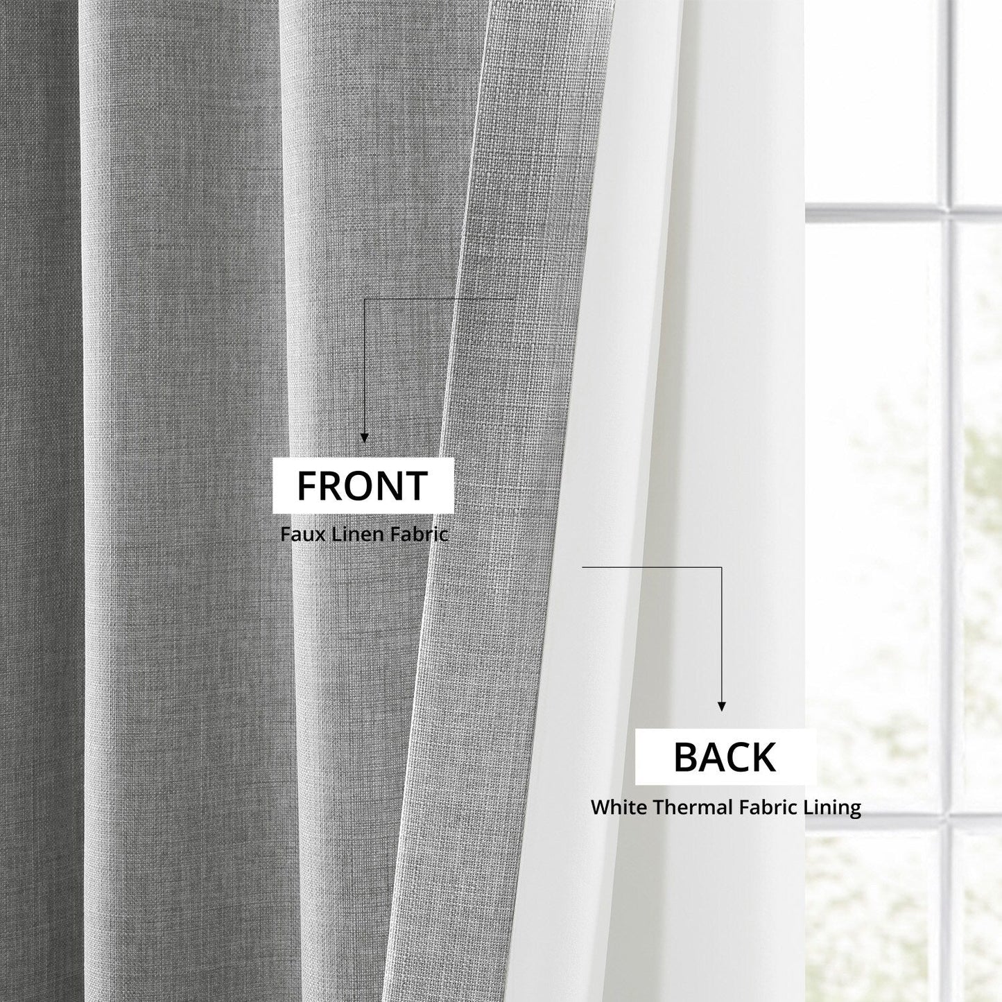 Exclusive Fabrics Italian Faux Linen Room Darkening Curtains for Bedroom & Living Room Curtains - Single Panel Window Curtains