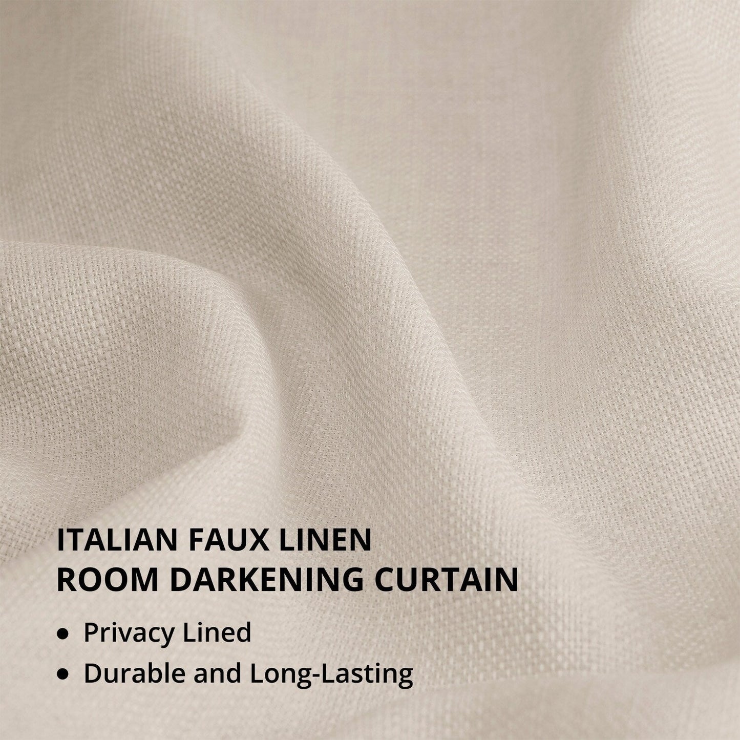 Exclusive Fabrics Italian Faux Linen Room Darkening Curtains for Bedroom & Living Room Curtains - Single Panel Window Curtains