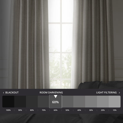 Exclusive Fabrics Italian Faux Linen Room Darkening Curtains for Bedroom & Living Room Curtains - Single Panel Window Curtains