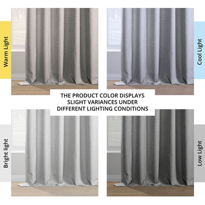 Exclusive Fabrics Italian Faux Linen Room Darkening Curtains for Bedroom & Living Room Curtains - Single Panel Window Curtains
