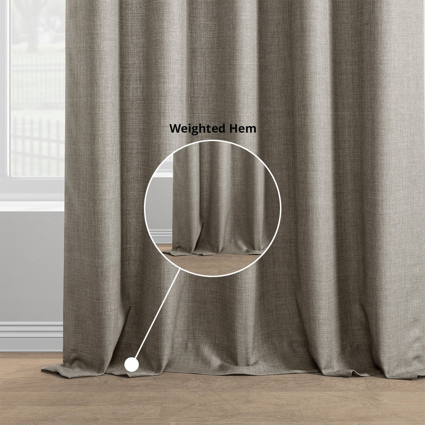 Exclusive Fabrics Italian Faux Linen Room Darkening Curtains for Bedroom & Living Room Curtains - Single Panel Window Curtains