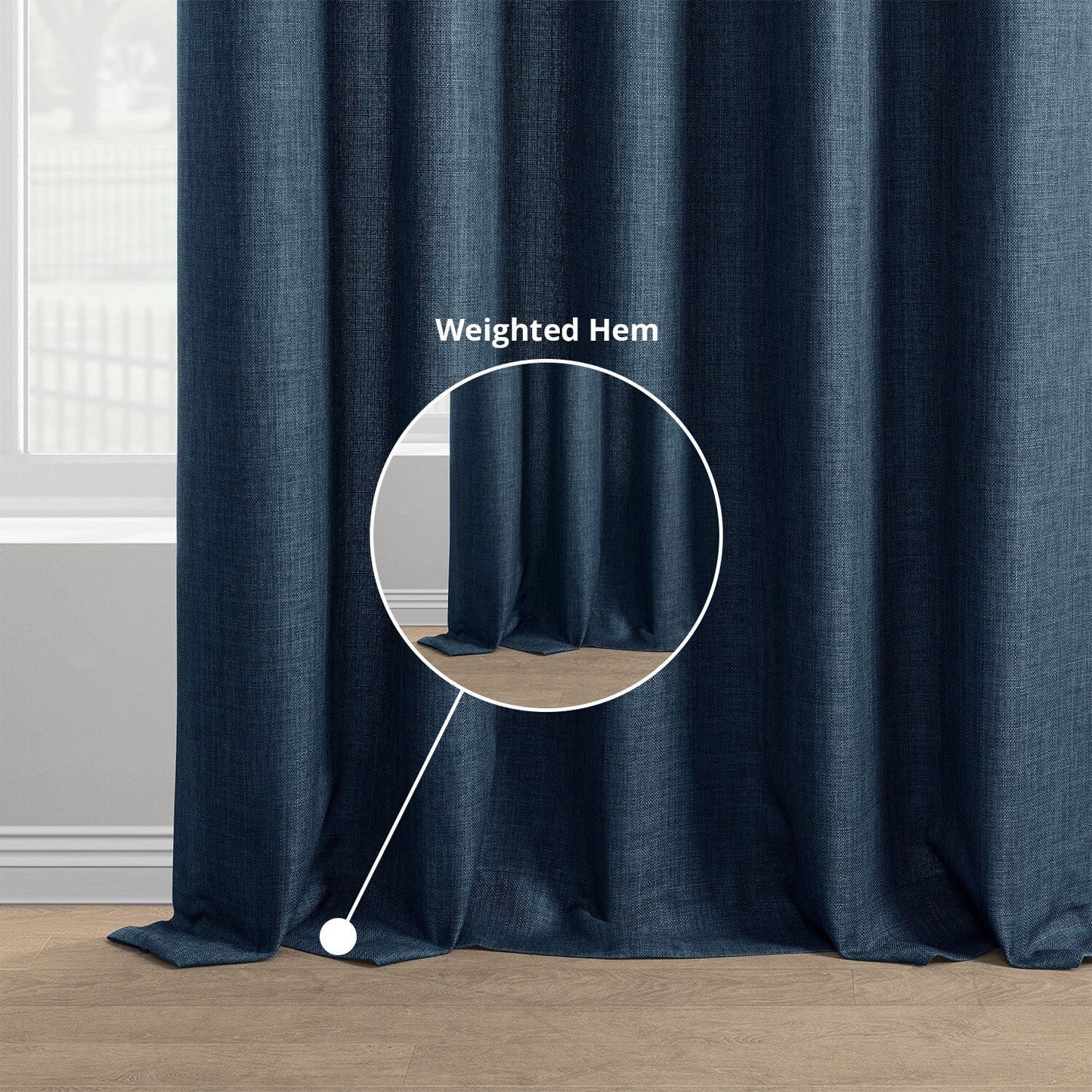 Exclusive Fabrics Italian Faux Linen Room Darkening Curtains for Bedroom & Living Room Curtains - Single Panel Window Curtains