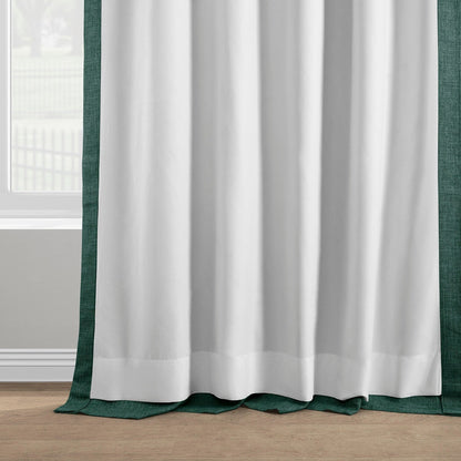 Exclusive Fabrics Italian Faux Linen Room Darkening Curtains for Bedroom & Living Room Curtains - Single Panel Window Curtains