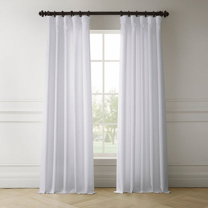 Exclusive Fabrics Italian Faux Linen Room Darkening Curtains for Bedroom & Living Room Curtains - Single Panel Window Curtains