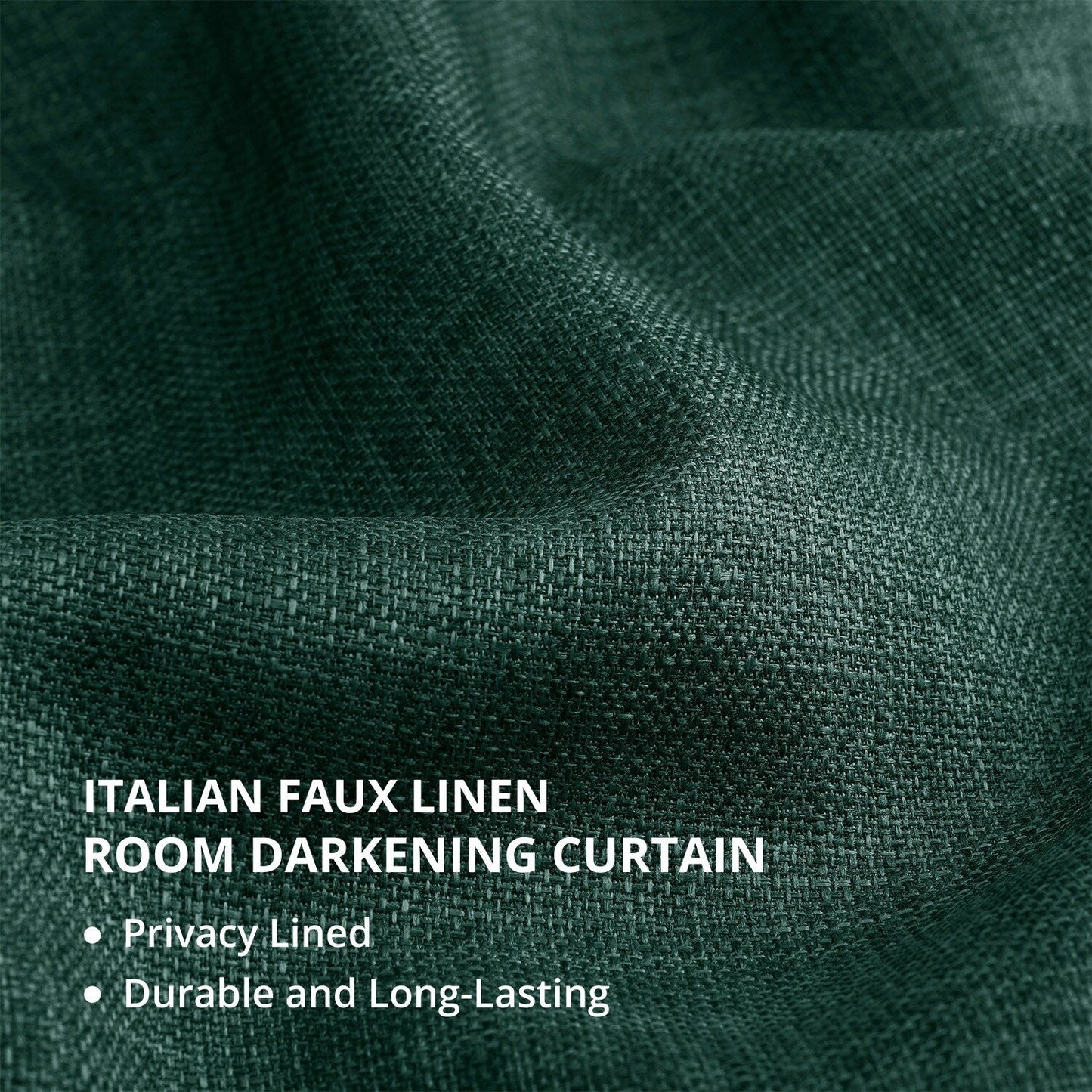 Exclusive Fabrics Italian Faux Linen Room Darkening Curtains for Bedroom & Living Room Curtains - Single Panel Window Curtains