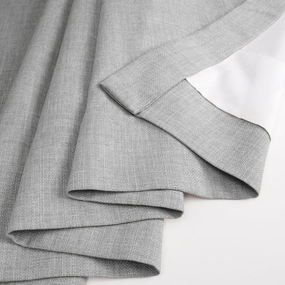 Exclusive Fabrics Italian Faux Linen Room Darkening Curtains for Bedroom & Living Room Curtains - Single Panel Window Curtains