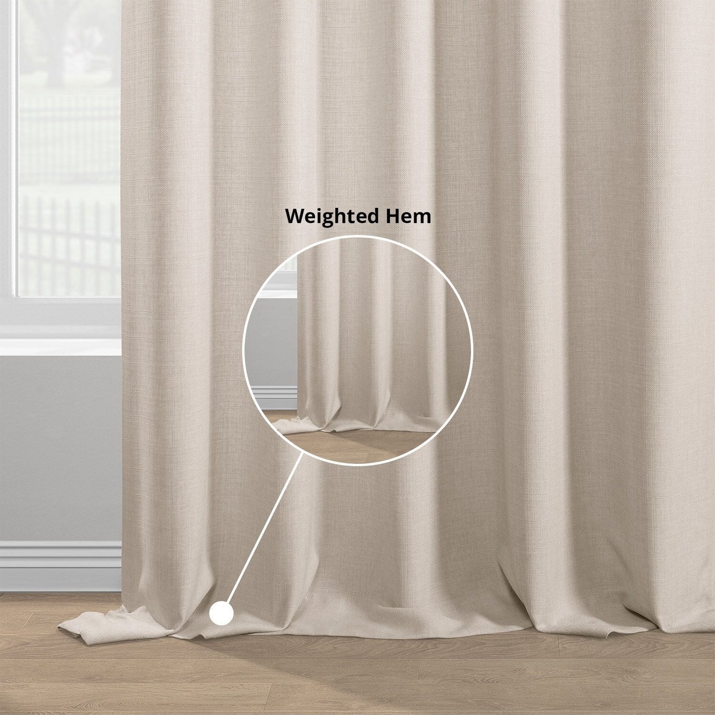Exclusive Fabrics Italian Faux Linen Room Darkening Curtains for Bedroom & Living Room Curtains - Single Panel Window Curtains