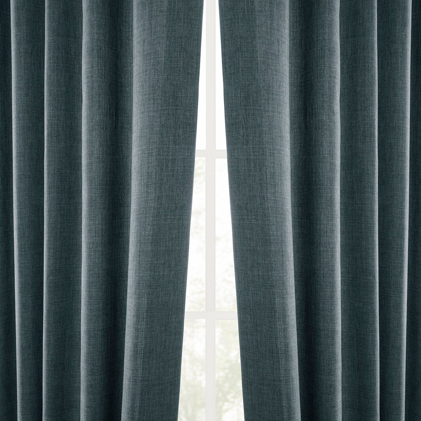 Exclusive Fabrics Italian Faux Linen Room Darkening Curtains for Bedroom & Living Room Curtains - Single Panel Window Curtains