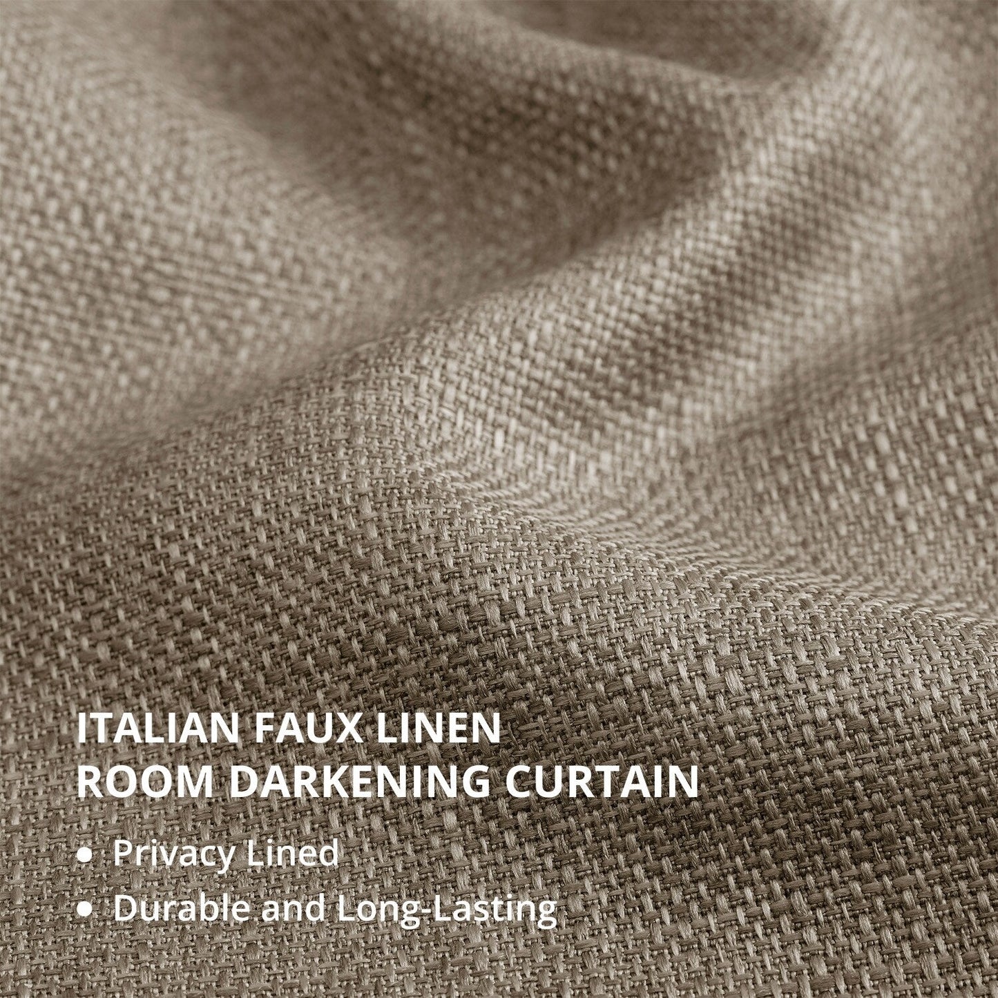 Exclusive Fabrics Italian Faux Linen Room Darkening Curtains for Bedroom & Living Room Curtains - Single Panel Window Curtains