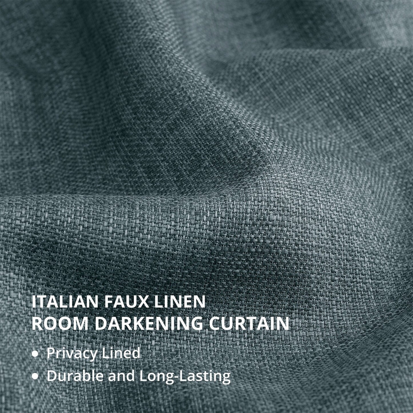 Exclusive Fabrics Italian Faux Linen Room Darkening Curtains for Bedroom & Living Room Curtains - Single Panel Window Curtains