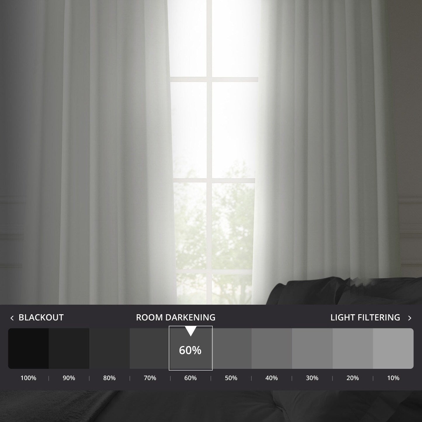 Exclusive Fabrics Italian Faux Linen Room Darkening Curtains for Bedroom & Living Room Curtains - Single Panel Window Curtains