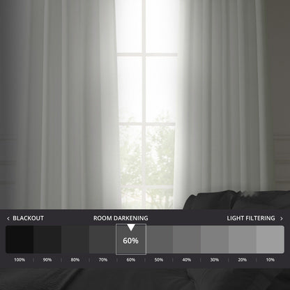 Exclusive Fabrics Italian Faux Linen Room Darkening Curtains for Bedroom & Living Room Curtains - Single Panel Window Curtains