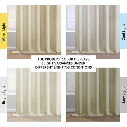Exclusive Fabrics Italian Faux Linen Room Darkening Curtains for Bedroom & Living Room Curtains - Single Panel Window Curtains