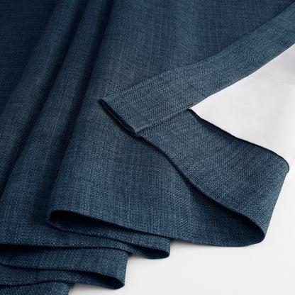 Exclusive Fabrics Italian Faux Linen Room Darkening Curtains for Bedroom & Living Room Curtains - Single Panel Window Curtains