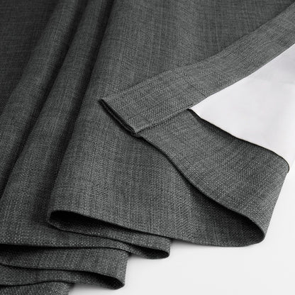 Exclusive Fabrics Italian Faux Linen Room Darkening Curtains for Bedroom & Living Room Curtains - Single Panel Window Curtains