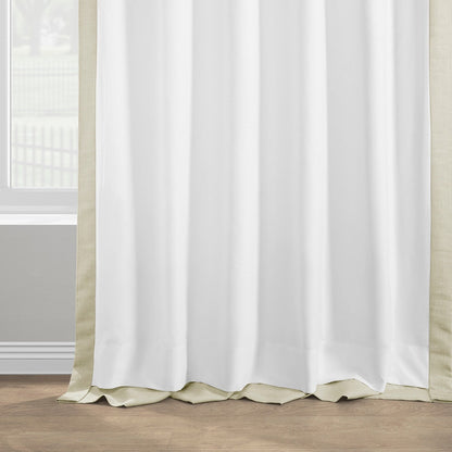 Exclusive Fabrics Italian Faux Linen Room Darkening Curtains for Bedroom & Living Room Curtains - Single Panel Window Curtains