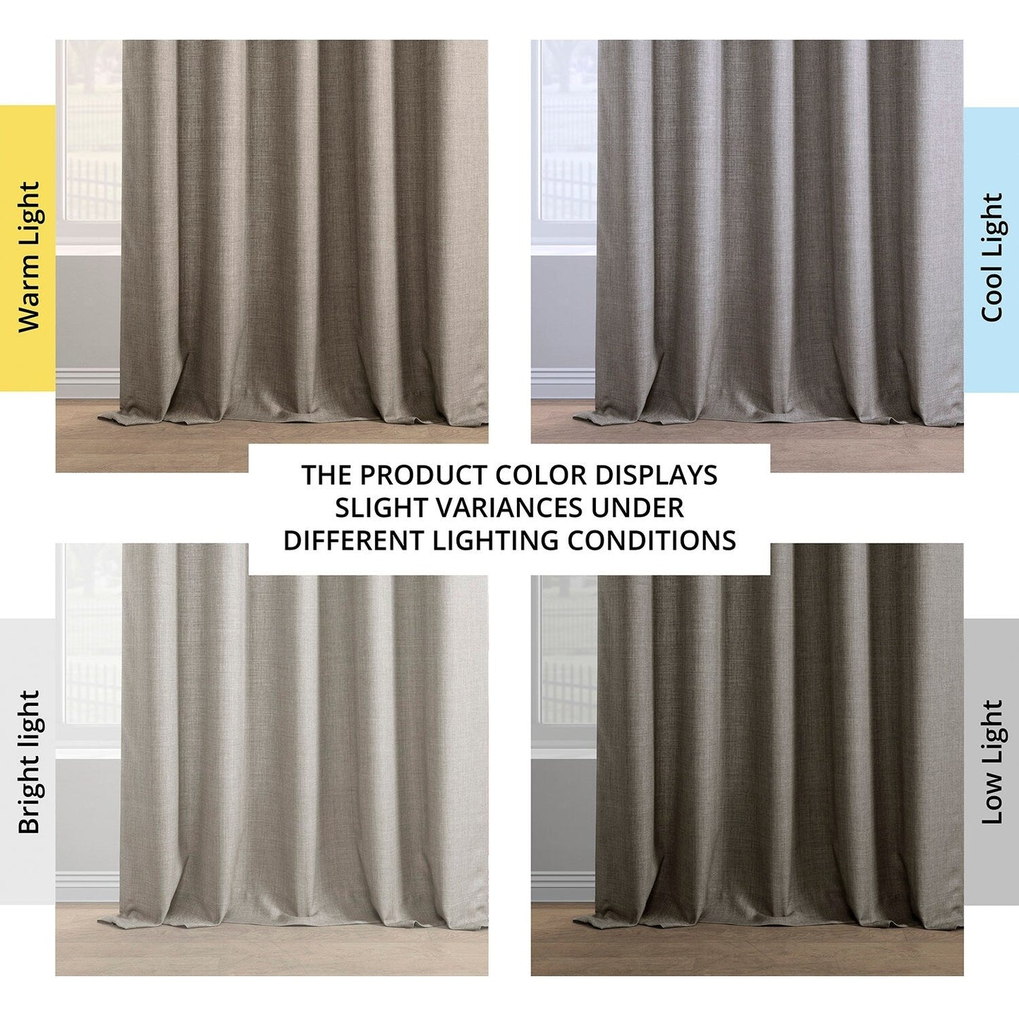 Exclusive Fabrics Italian Faux Linen Room Darkening Curtains for Bedroom & Living Room Curtains - Single Panel Window Curtains