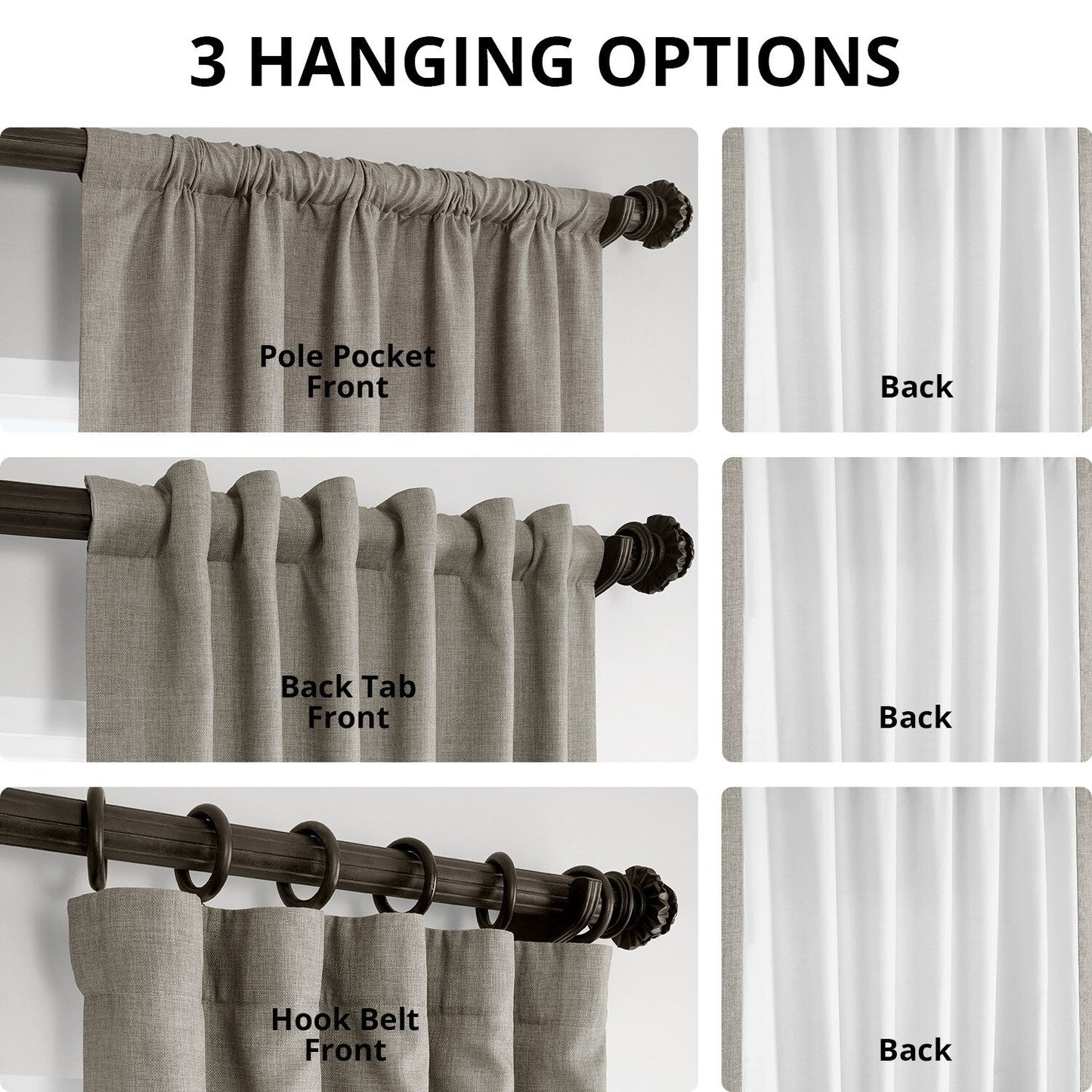 Exclusive Fabrics Italian Faux Linen Room Darkening Curtains for Bedroom & Living Room Curtains - Single Panel Window Curtains