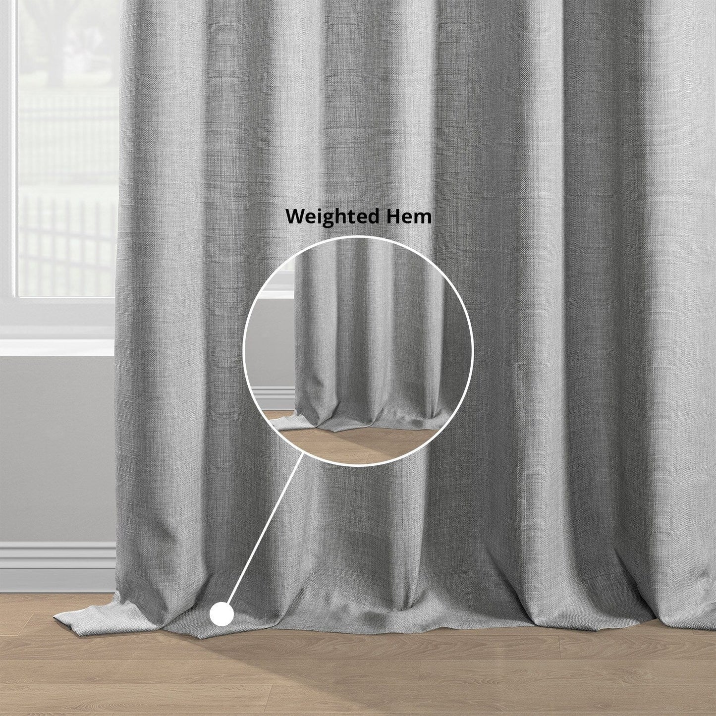 Exclusive Fabrics Italian Faux Linen Room Darkening Curtains for Bedroom & Living Room Curtains - Single Panel Window Curtains