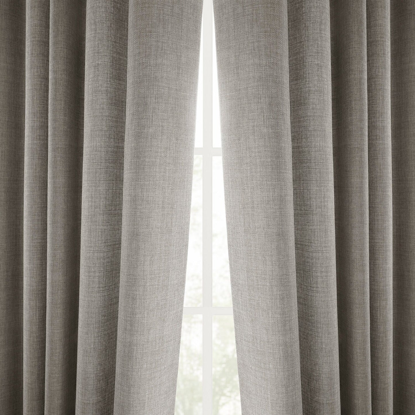 Exclusive Fabrics Italian Faux Linen Room Darkening Curtains for Bedroom & Living Room Curtains - Single Panel Window Curtains