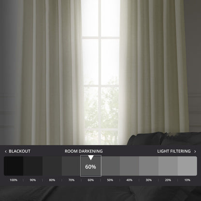 Exclusive Fabrics Italian Faux Linen Room Darkening Curtains for Bedroom & Living Room Curtains - Single Panel Window Curtains