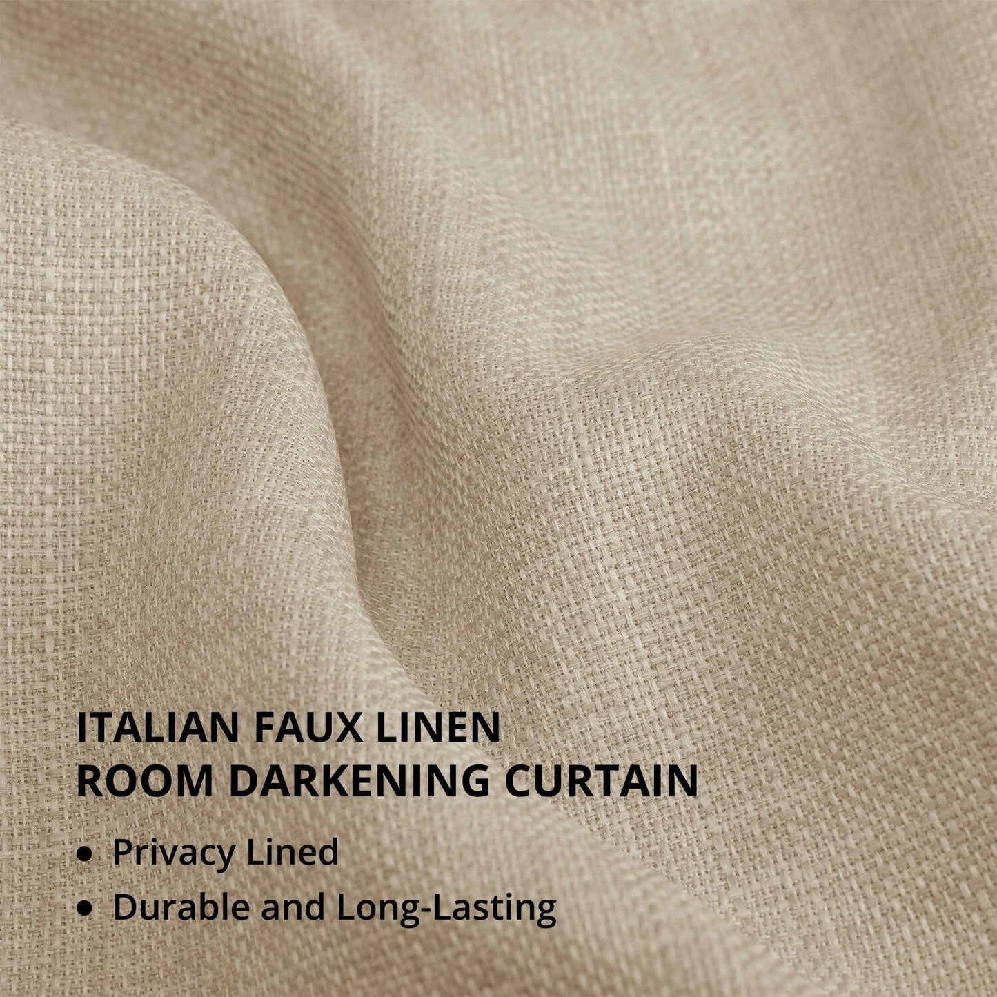 Exclusive Fabrics Italian Faux Linen Room Darkening Curtains for Bedroom & Living Room Curtains - Single Panel Window Curtains