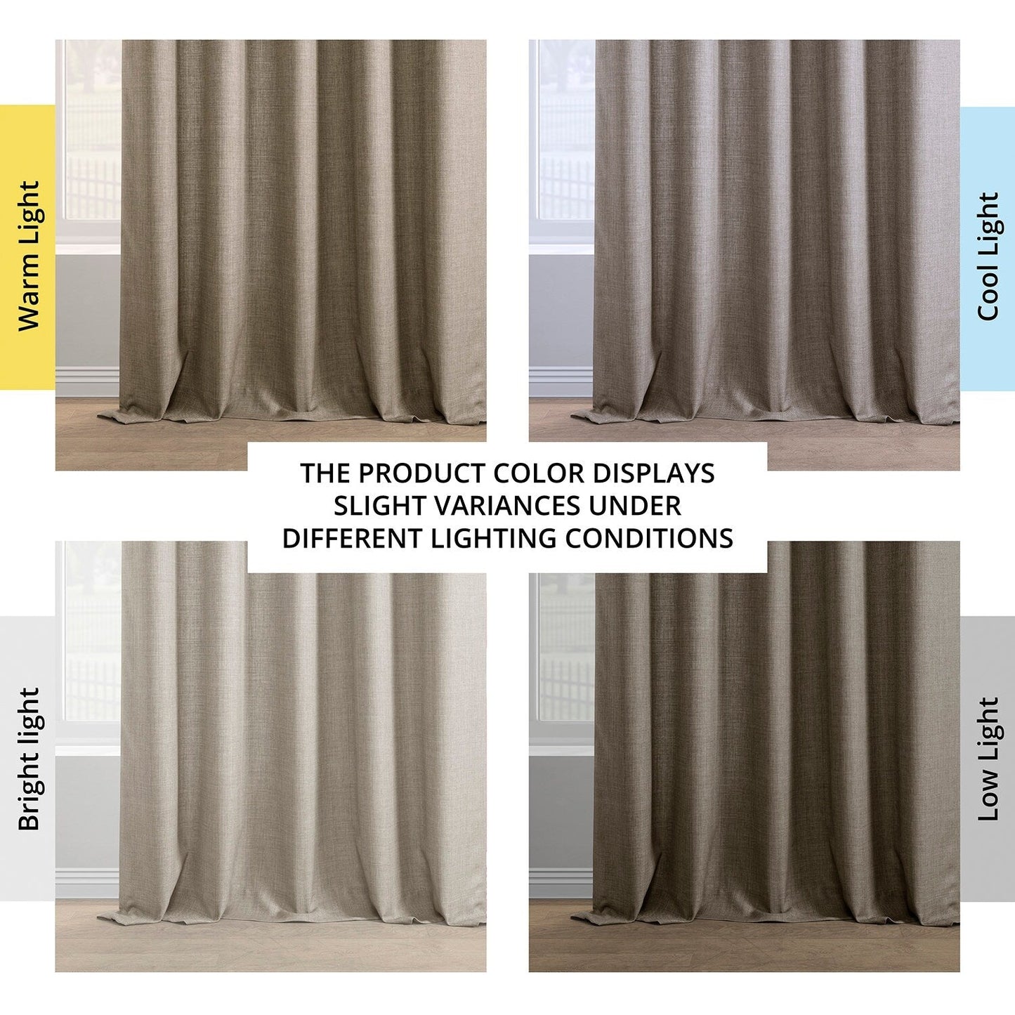 Exclusive Fabrics Italian Faux Linen Room Darkening Curtains for Bedroom & Living Room Curtains - Single Panel Window Curtains