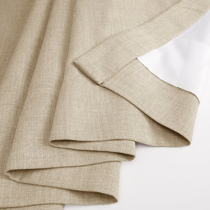 Exclusive Fabrics Italian Faux Linen Room Darkening Curtains for Bedroom & Living Room Curtains - Single Panel Window Curtains