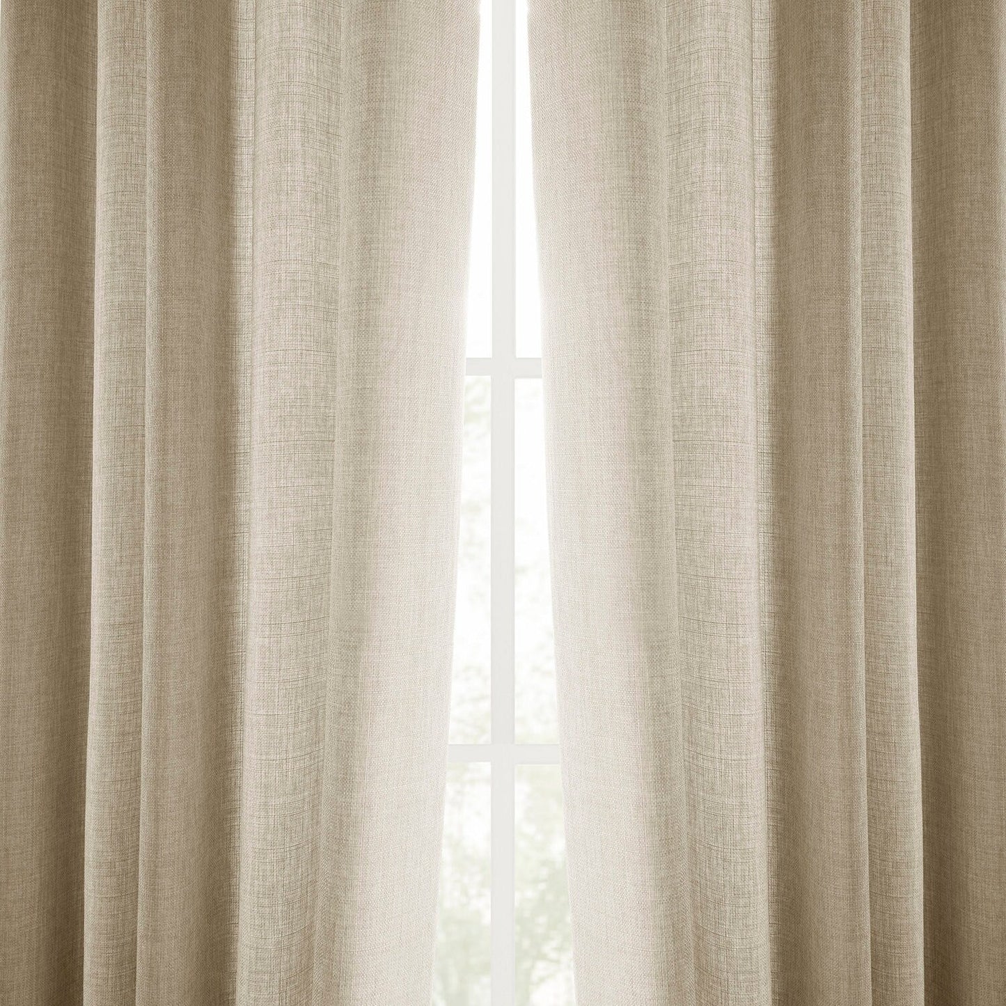 Exclusive Fabrics Italian Faux Linen Room Darkening Curtains for Bedroom & Living Room Curtains - Single Panel Window Curtains