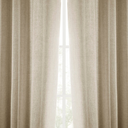 Exclusive Fabrics Italian Faux Linen Room Darkening Curtains for Bedroom & Living Room Curtains - Single Panel Window Curtains