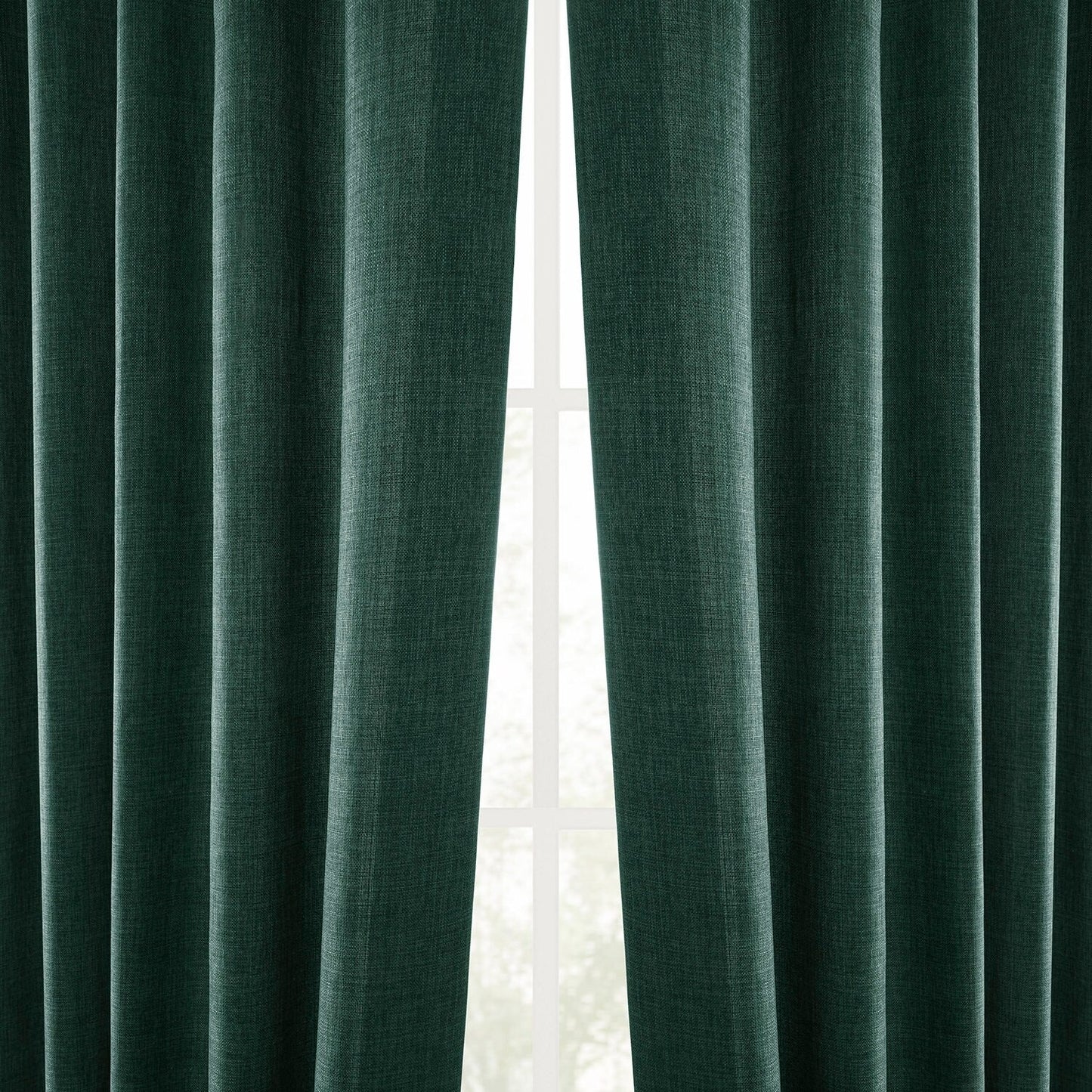 Exclusive Fabrics Italian Faux Linen Room Darkening Curtains for Bedroom & Living Room Curtains - Single Panel Window Curtains